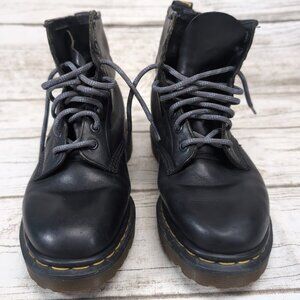 Vintage Black Leather 1460 Dr Marten Lace Up Combat Boots Men Size 8
